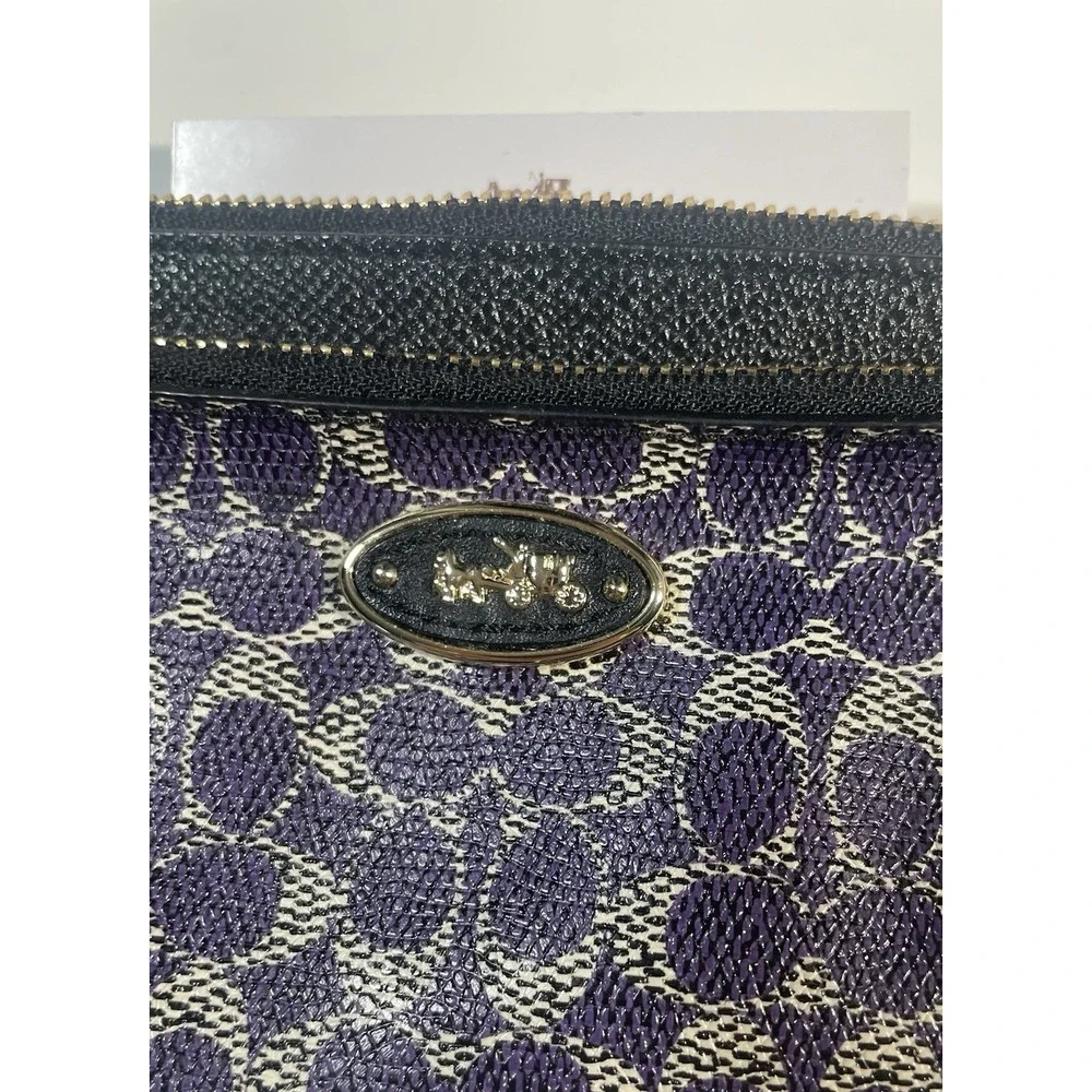 Coach Small Leather Wristlet Purse Cobalt Blue/ ‎ Navy
